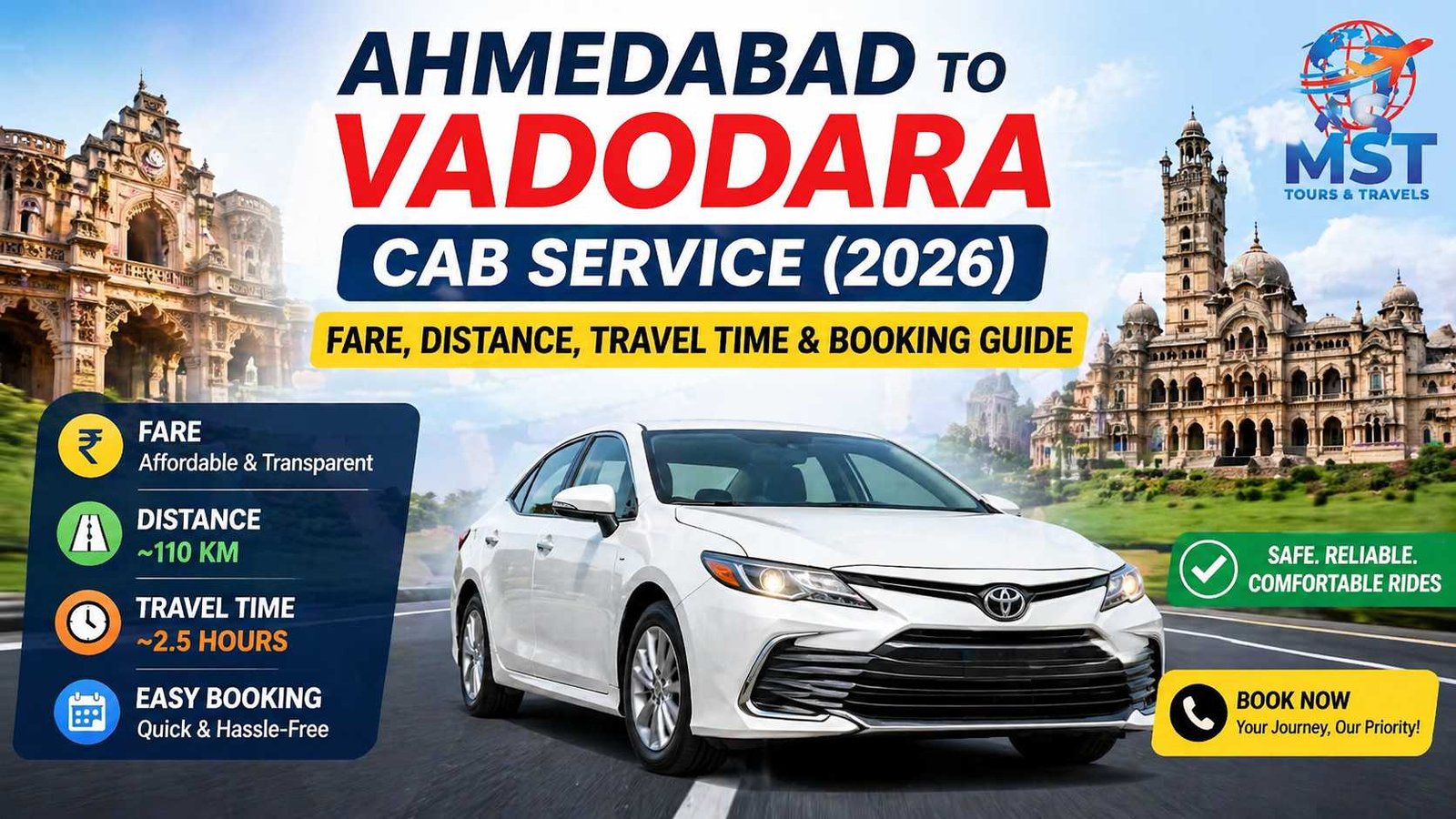 Ahmedabad to Vadodara Cab Service (2026)