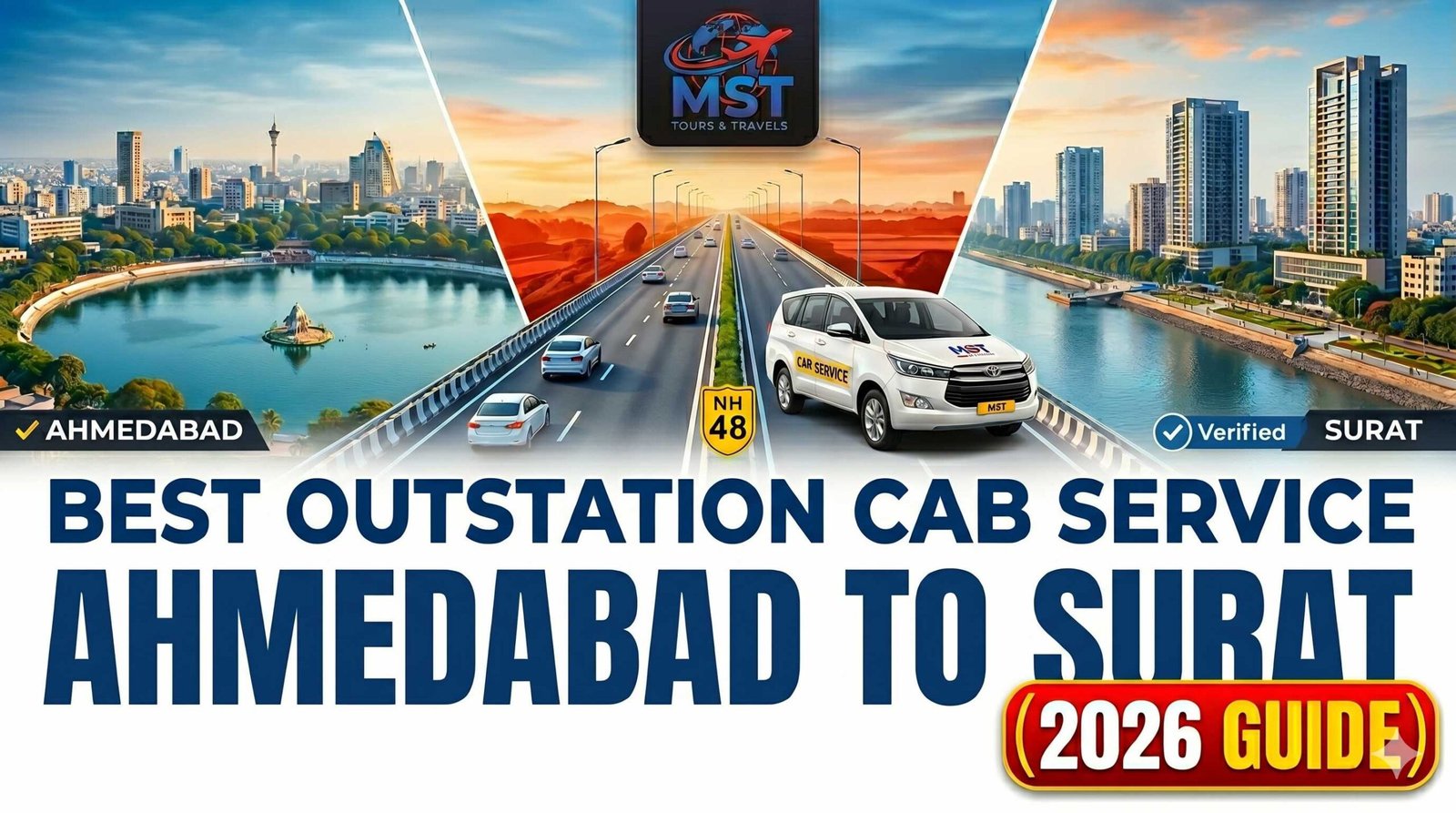 Best Outstation Cab Service from Ahmedabad to Surat