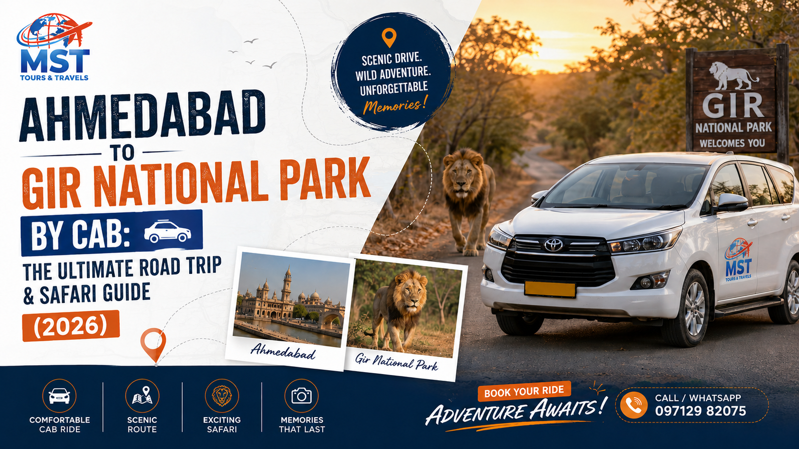 Ahmedabad to Gir National Park cab