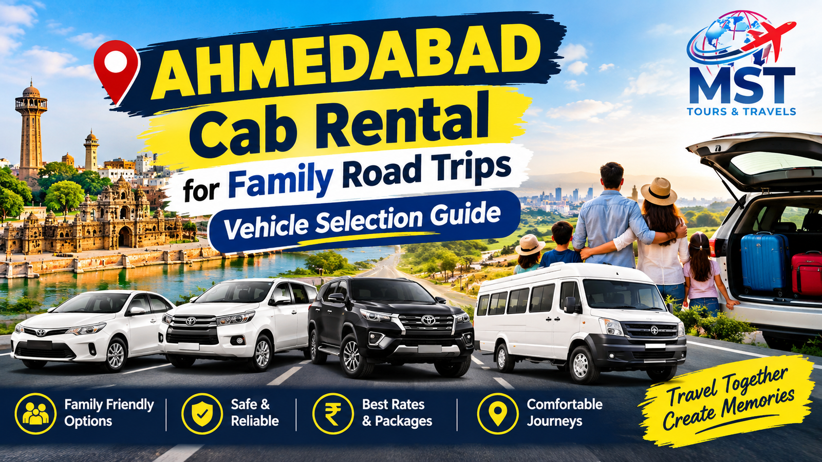 Ahmedabad Cab Rental for Family Road Trips: Vehicle Selection Guide