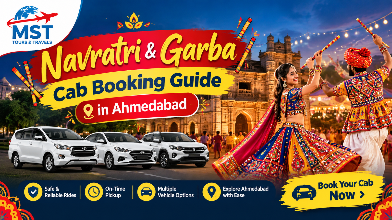 Navratri & Garba Cab Booking Guide in Ahmedabad